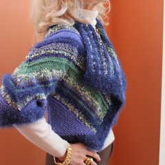 Cropped Blue-Green-Purple Haze Cardigan (SOLD)